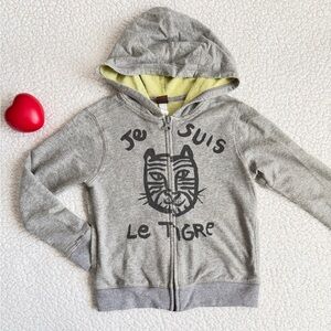 Tea Collection Gray Hoodie with Tiger Graphic